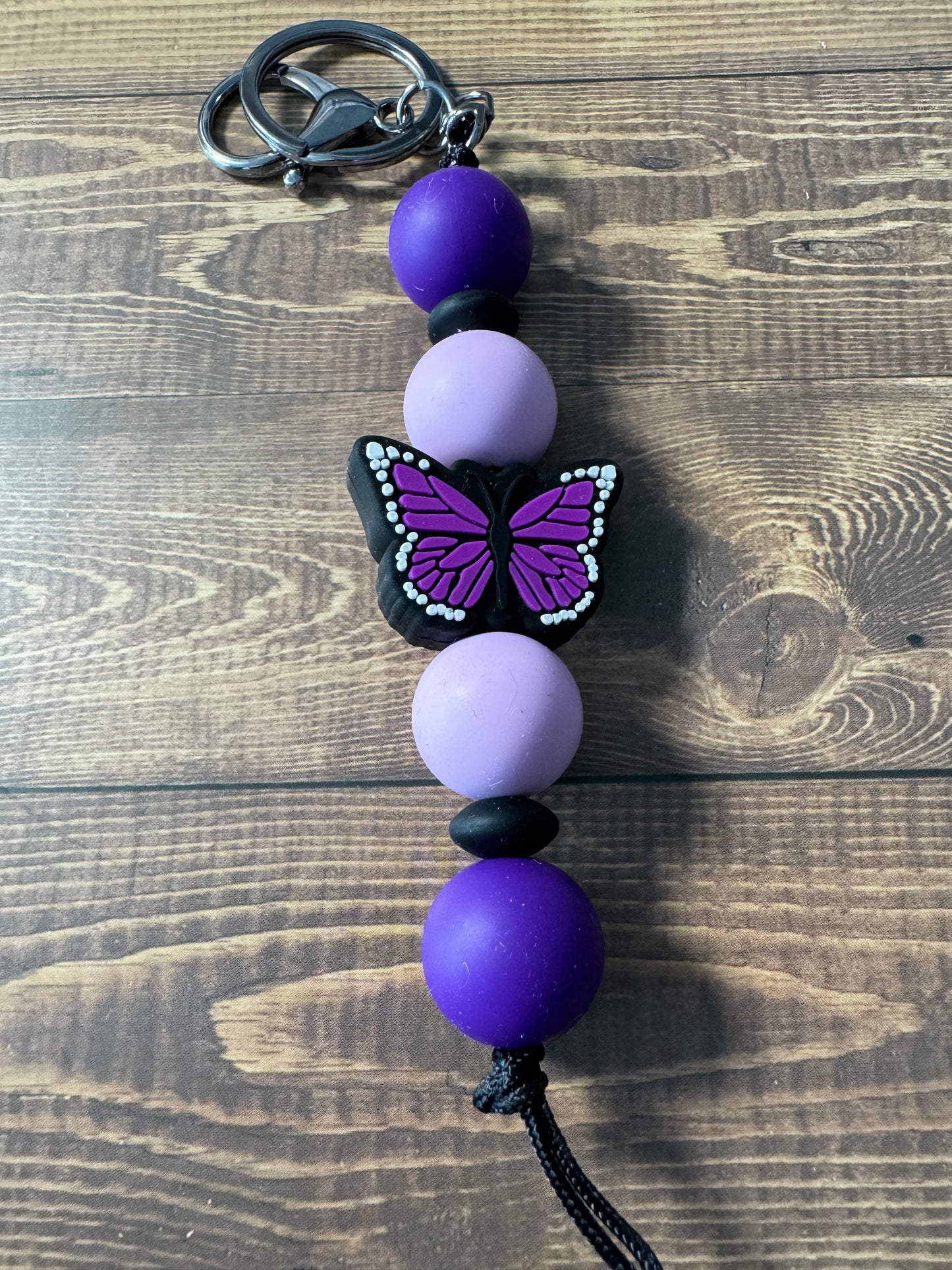 Purple Butterfly Long Keychain