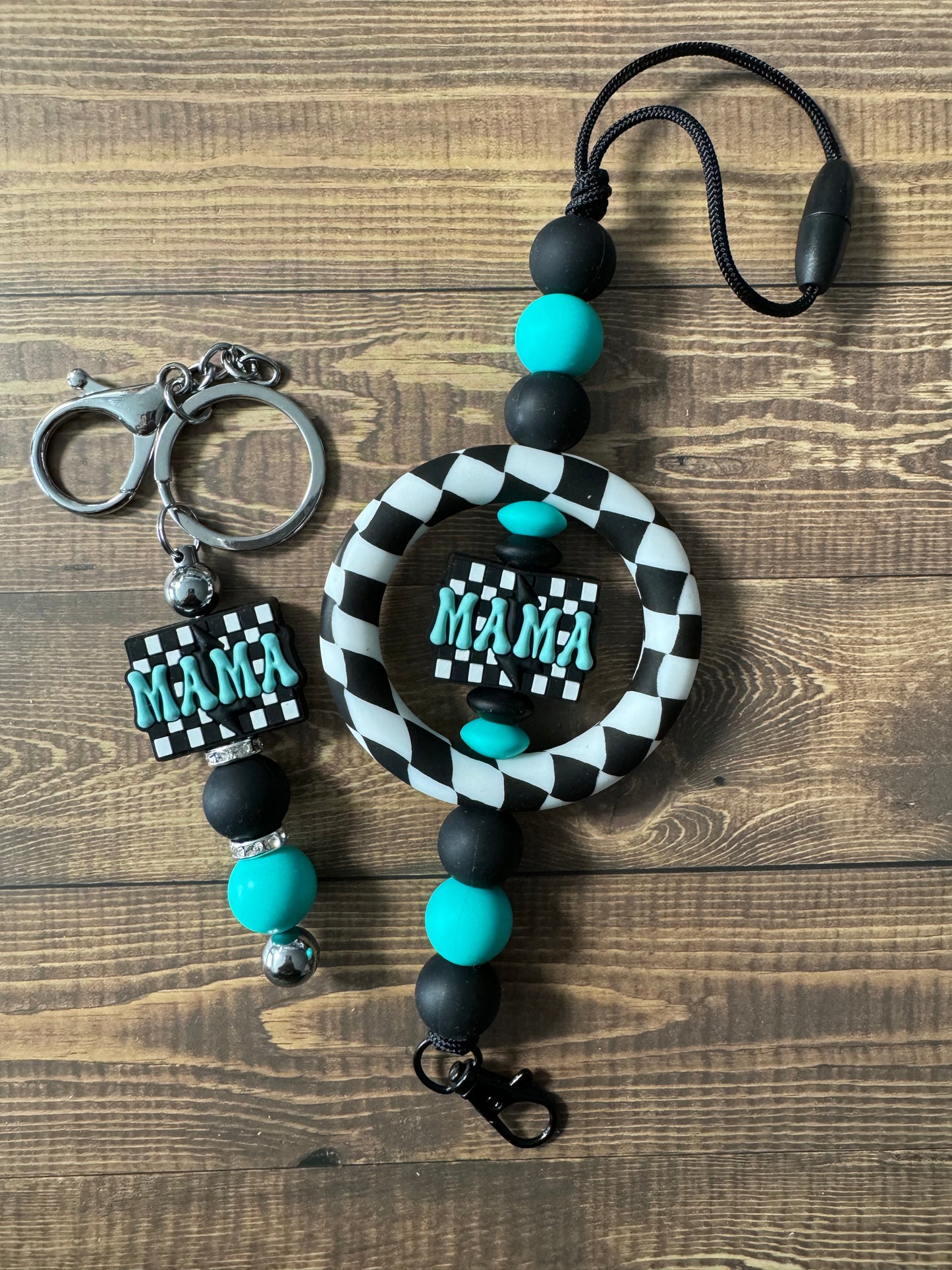 Checkered Mama Mini Keychain