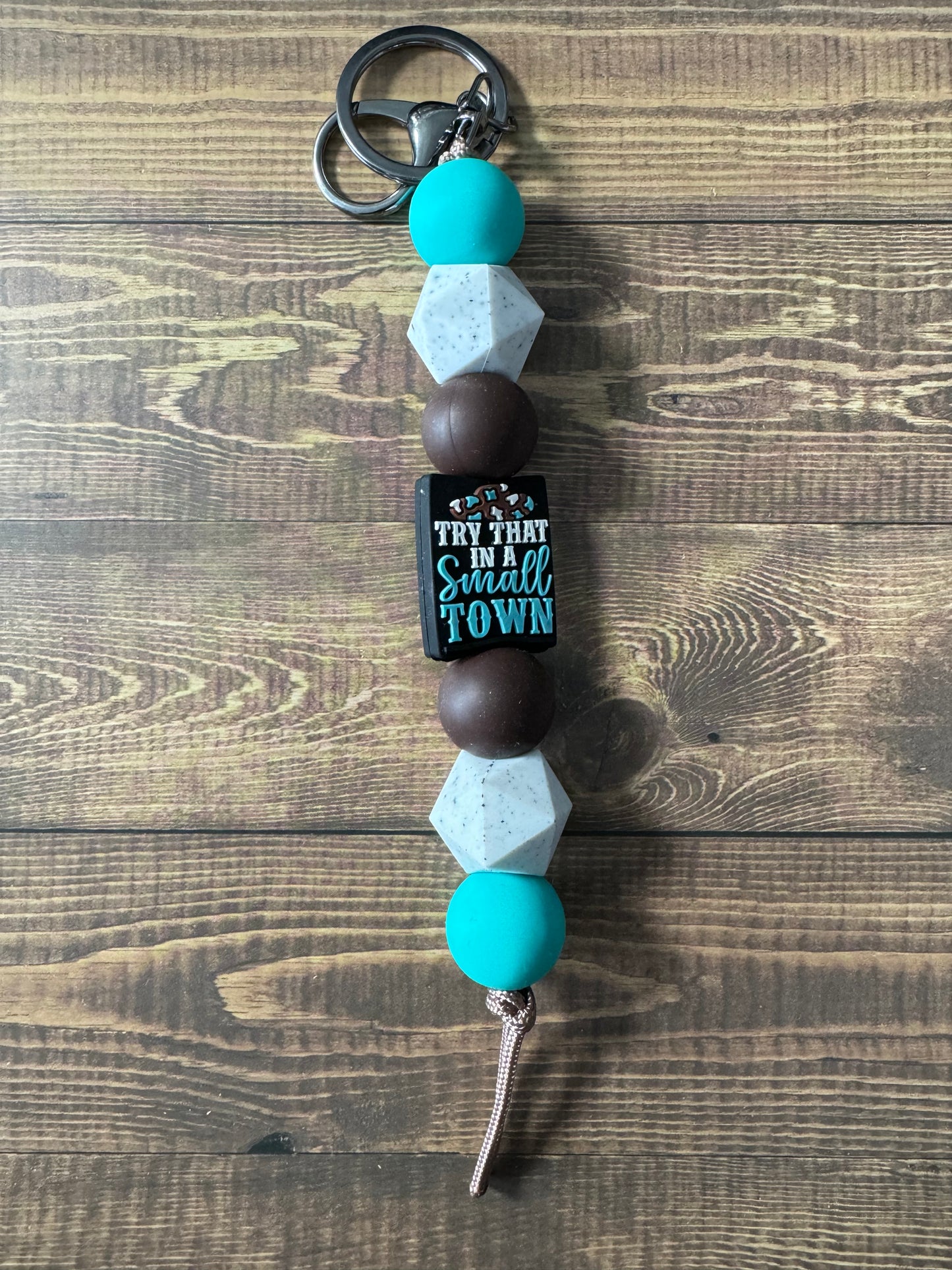 Western Small Town Long Keychain