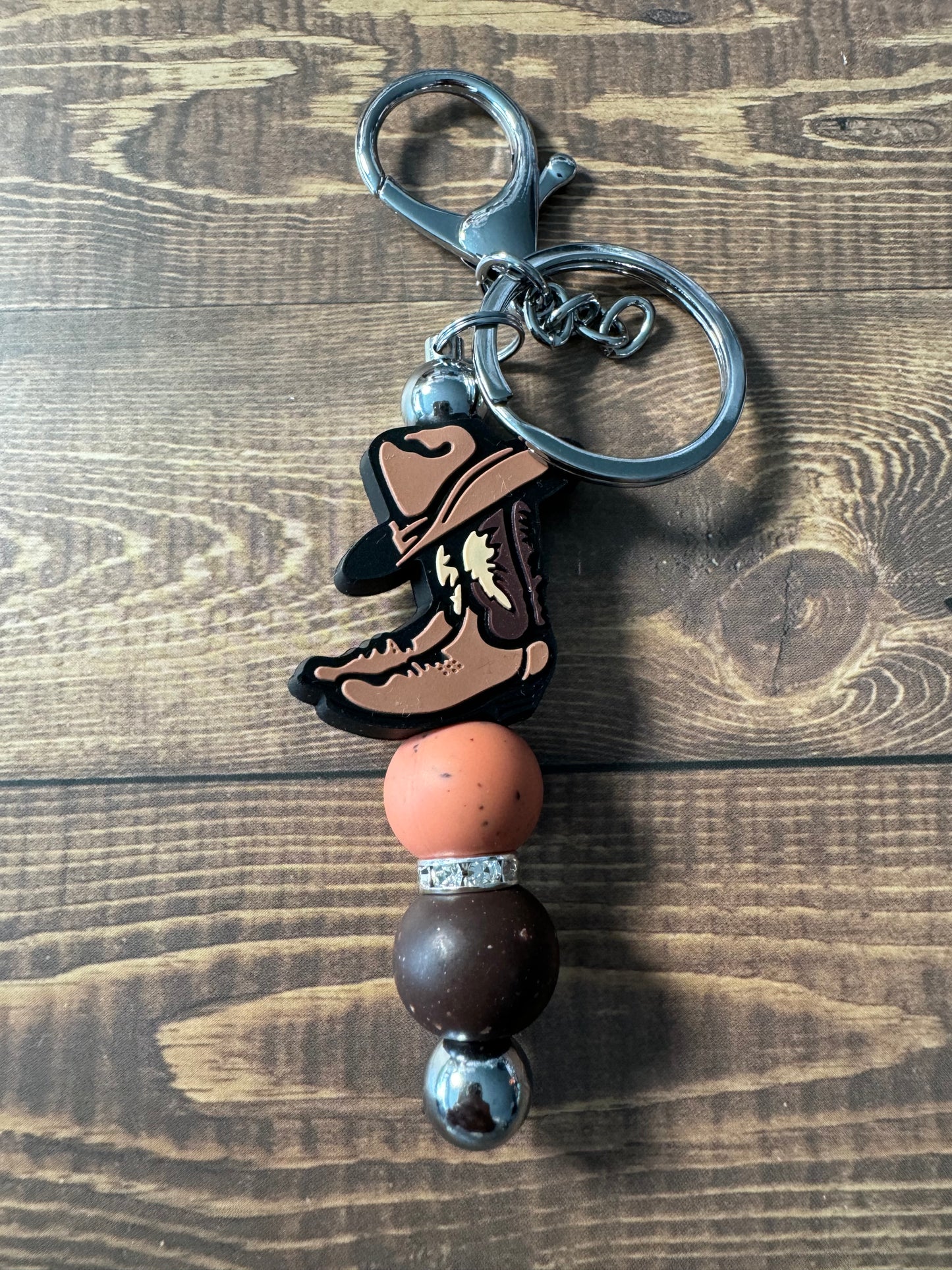 Brown Cow Boots Mini Keychain