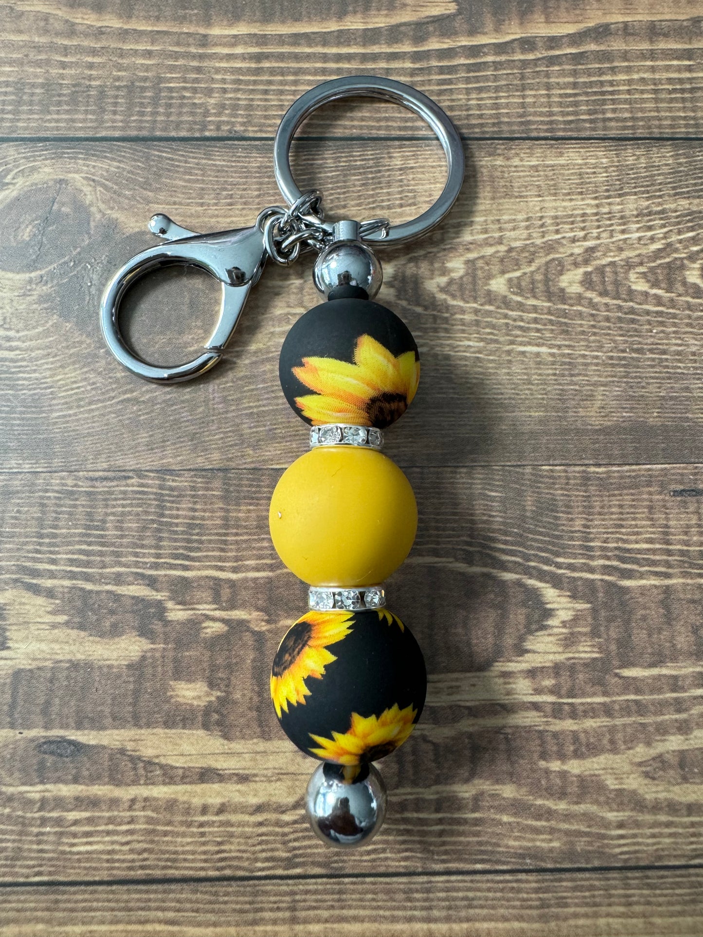 Black Sunflower Keychain