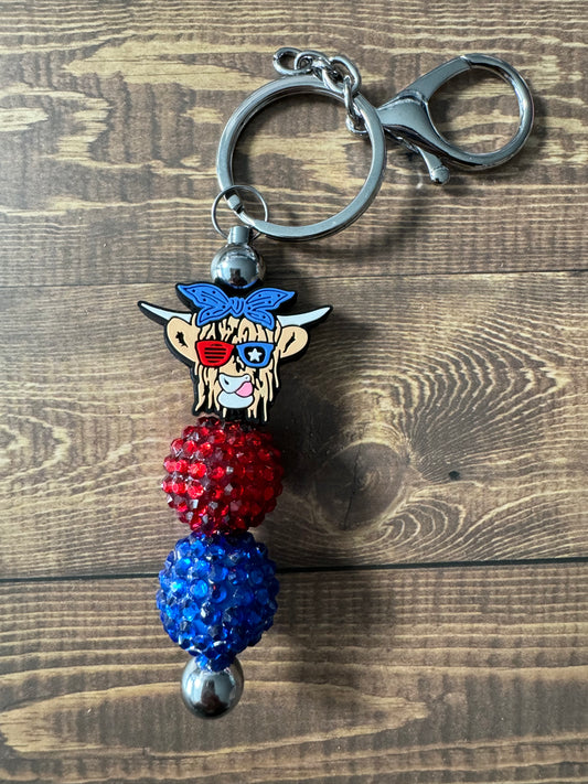 American Cow Keychain