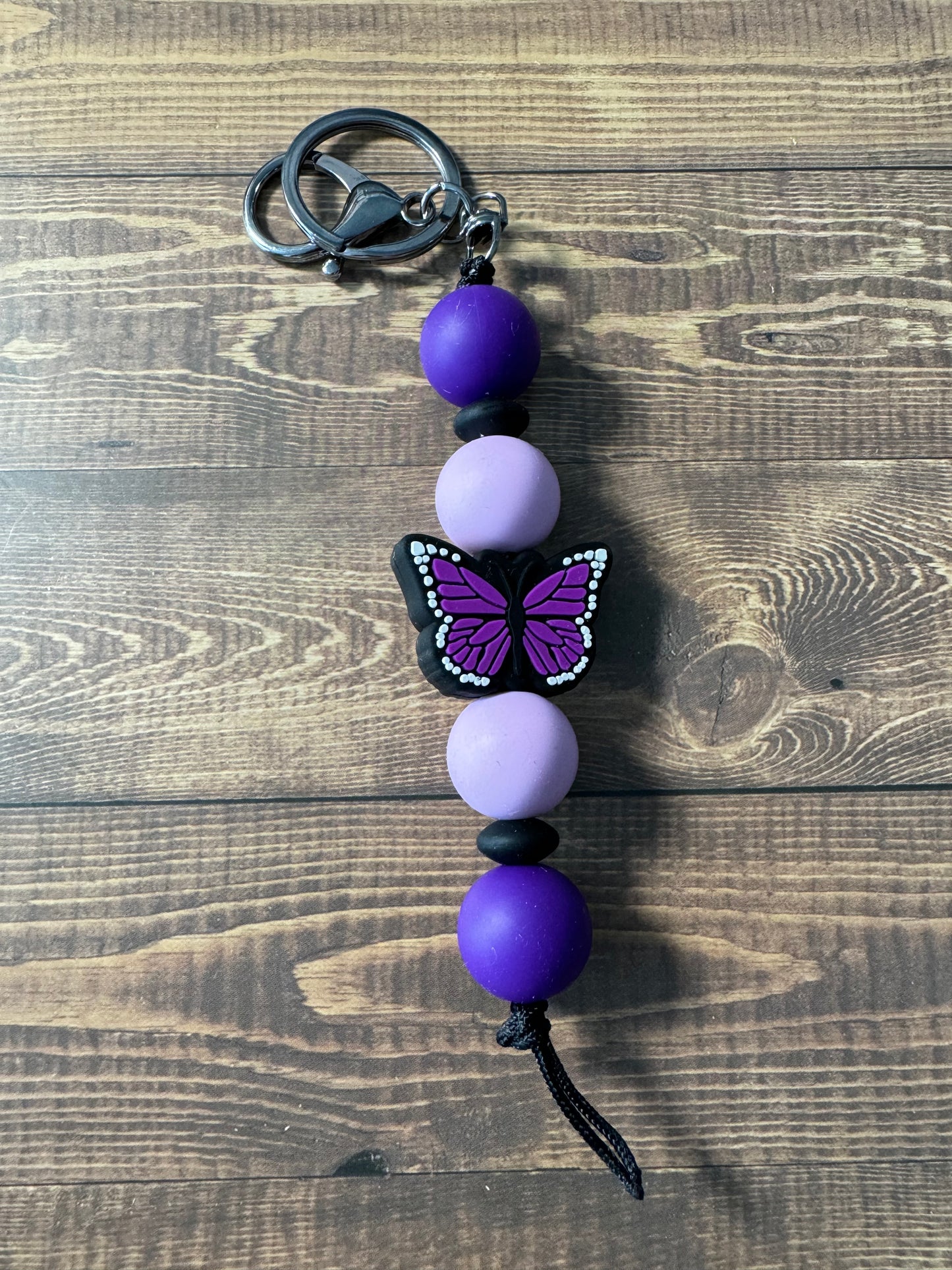 Purple Butterfly Long Keychain