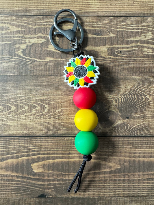 Juneteenth Flower Keychain