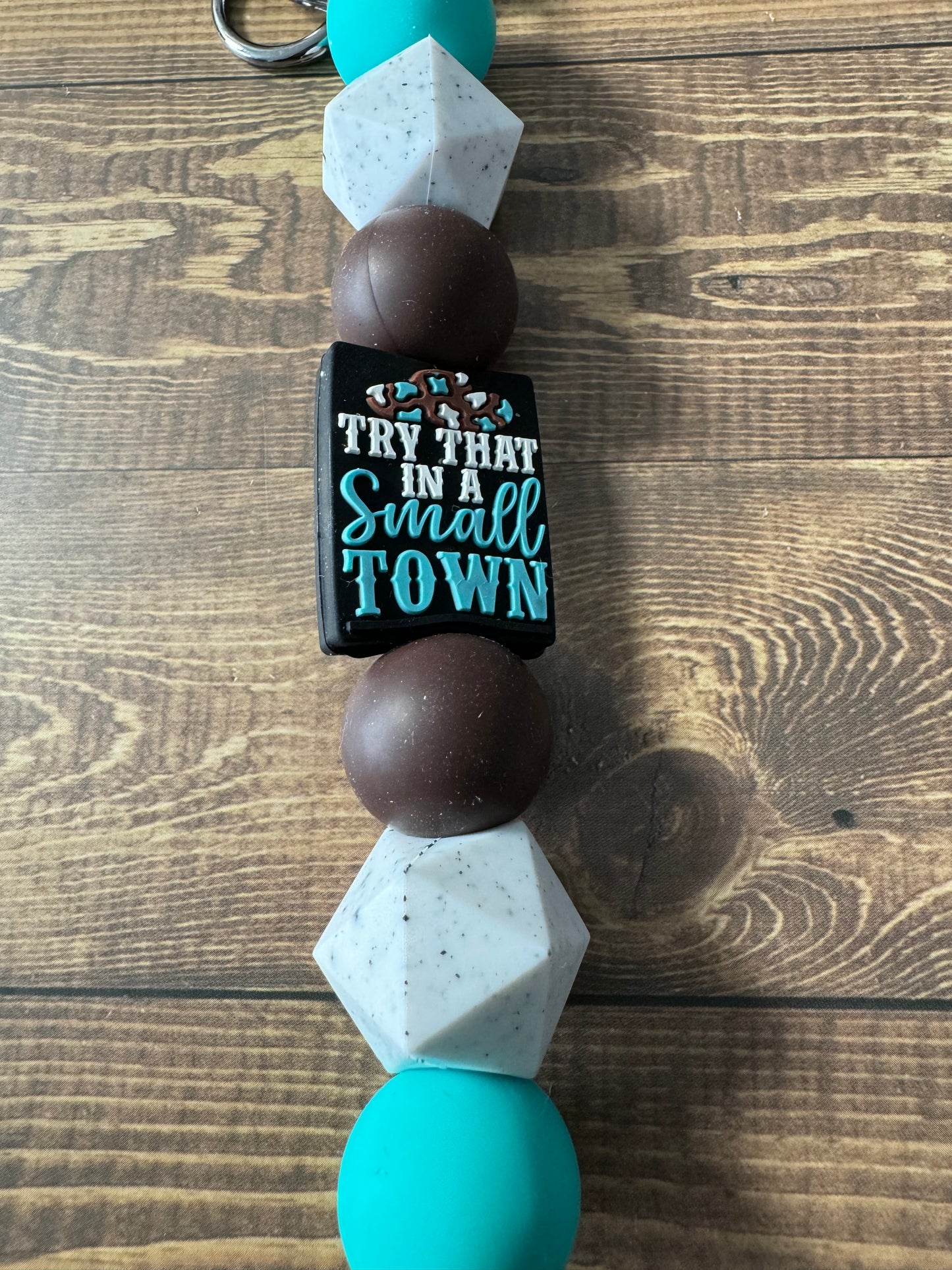 Western Small Town Long Keychain