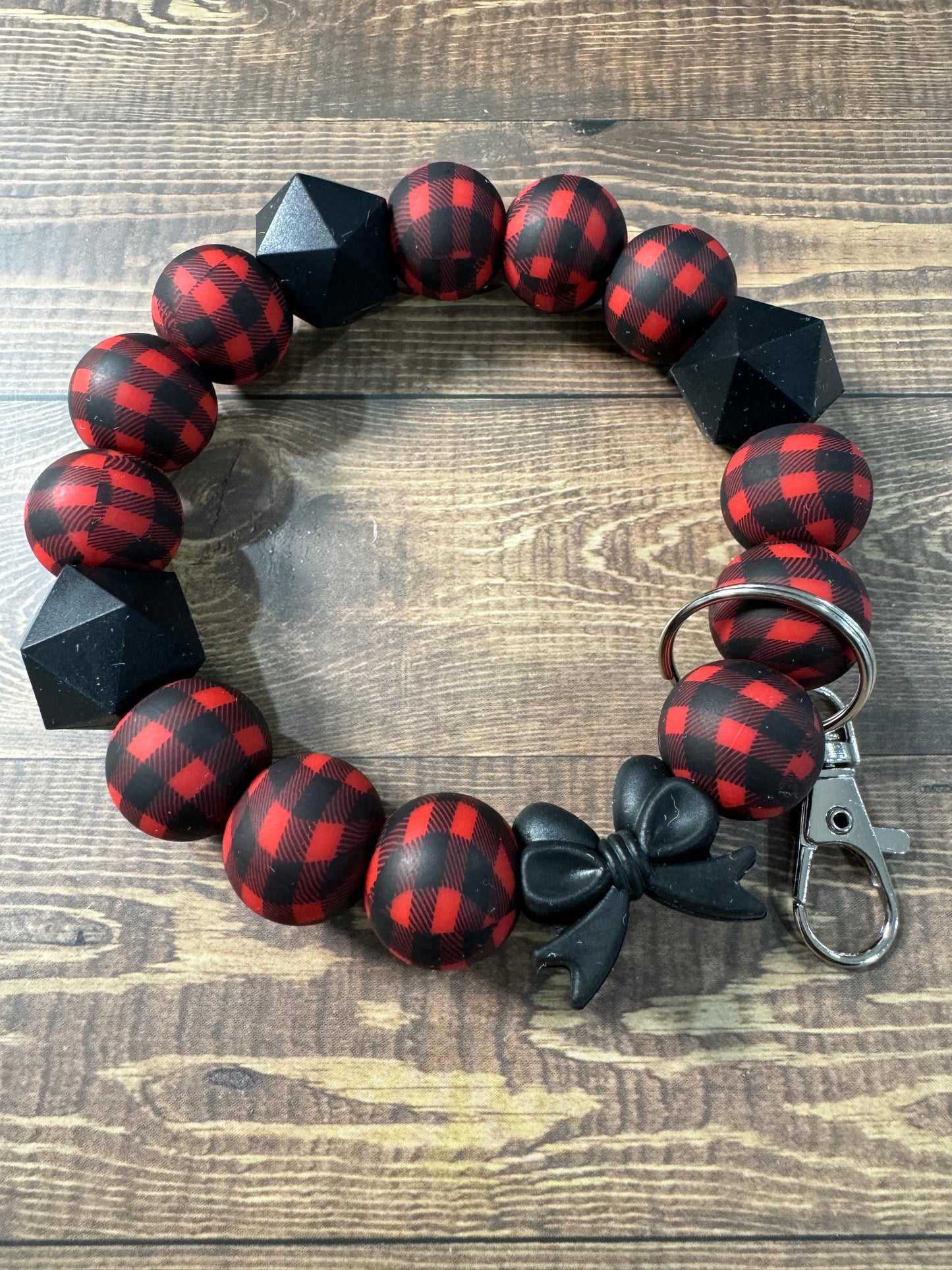 Buffalo Plaid Bow Wristlet