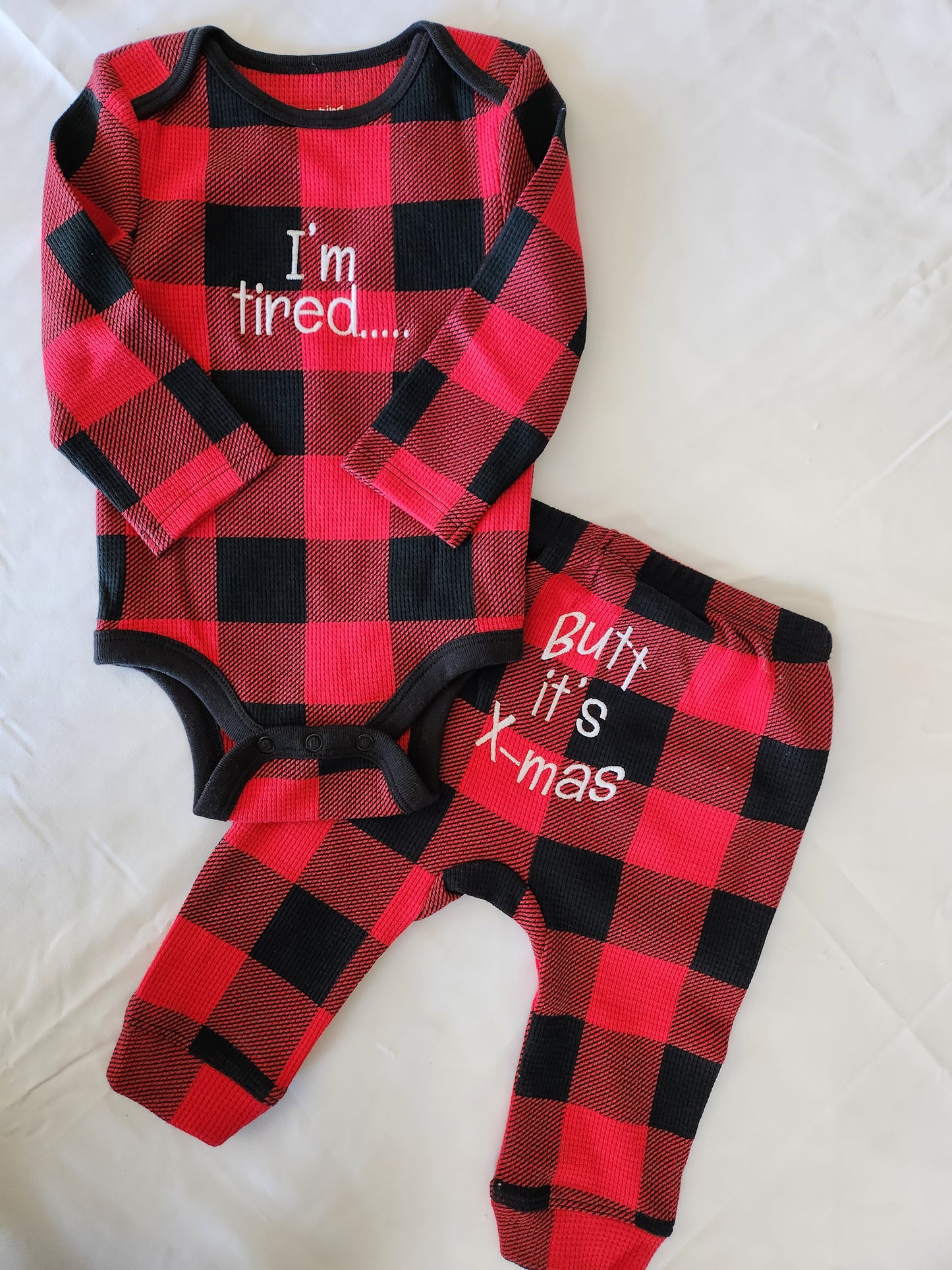 Gingham Red & Black Pajama Set