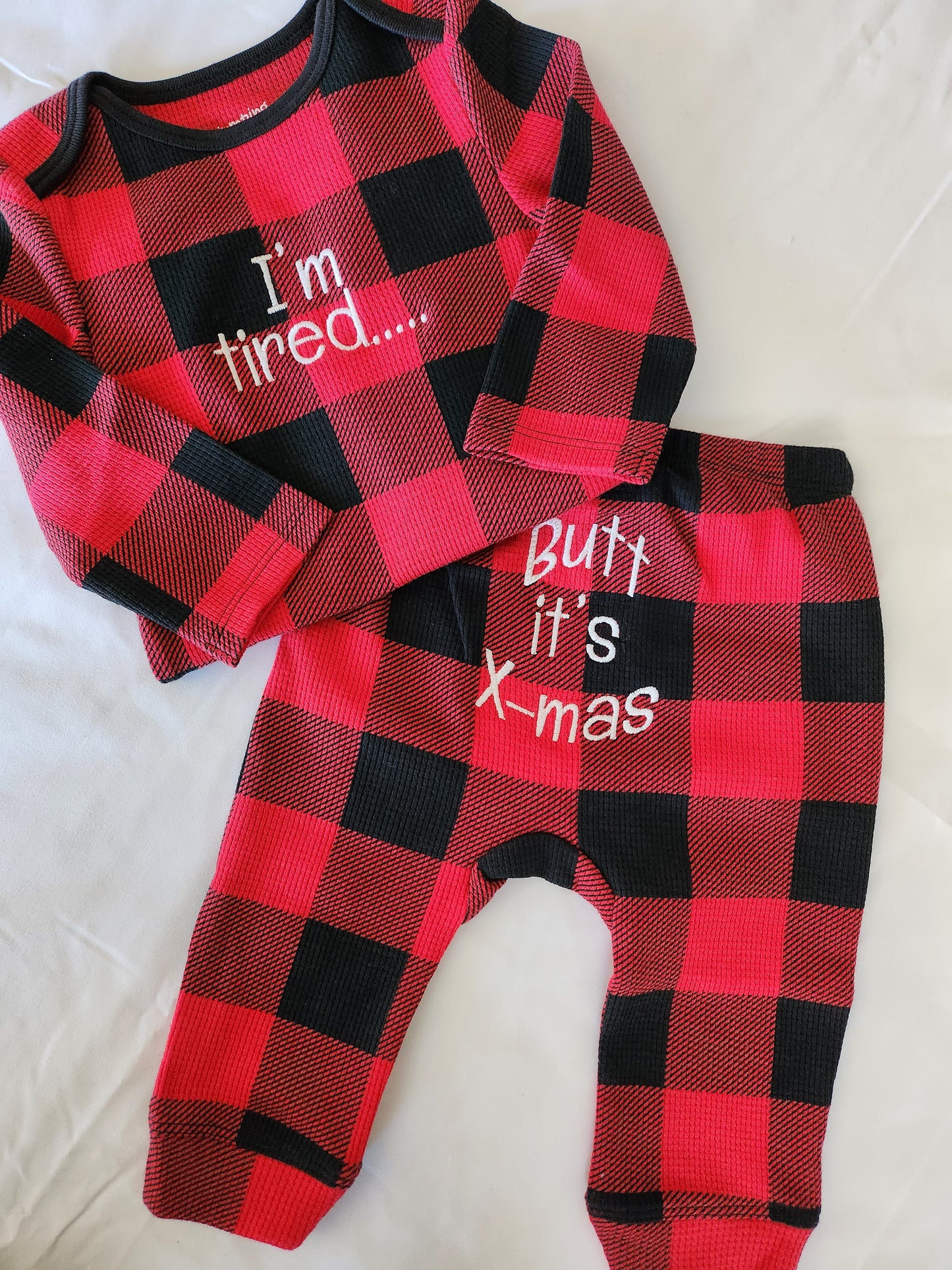 Gingham Red & Black Pajama Set